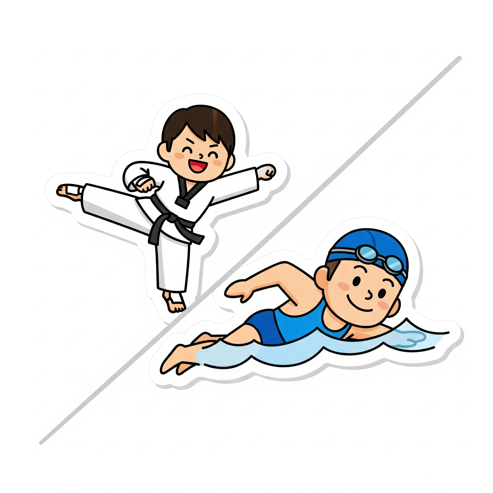Taekwondo and swimming